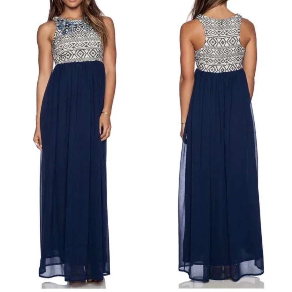 TULAROSA bejeweled embroidered maxi dress - Picture 1 of 6
